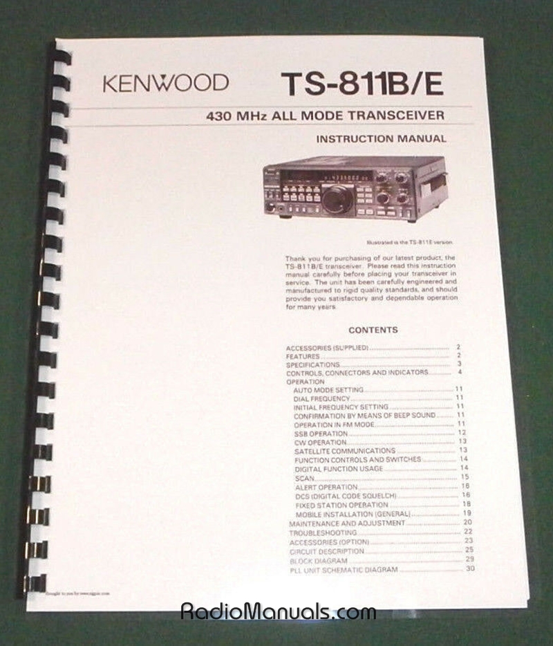 Kenwood TS-811B/E Instruction Manual